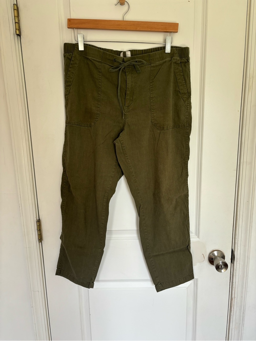 Lou & Grey Olive Linen Blend Pants L